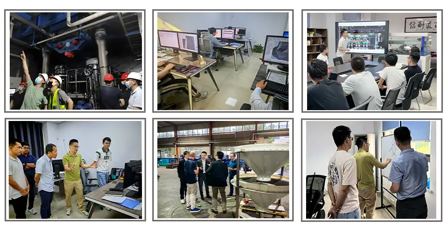 Vibrating feeder manufacturer R&D team & client communication scene, professional solutions for global multi-industry demands