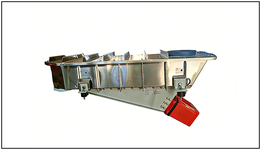 Stainless steel trough vibrating feeder for bulk material distribution